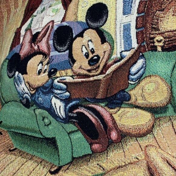 Disney Mickey Mouse Minnie Goofy Donald Duck Tapestry Throw Blanket Disneyland - Picture 4 of 6